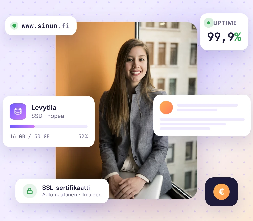 Yksi selkeä kuukausihinta kattaa webhotellin ja kaikki ominaisuudet