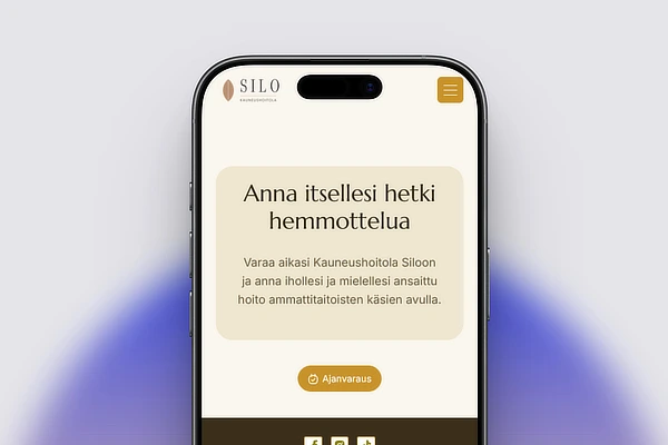 Ajanvaraus kauneushoitolan kotisivuilla