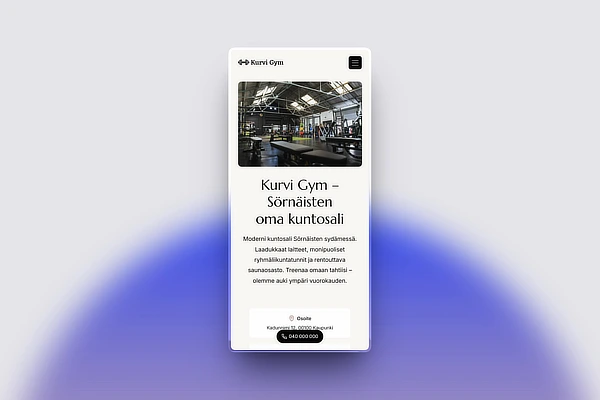 Liikuntakeskuksen kotisivut mobiililaitteella
