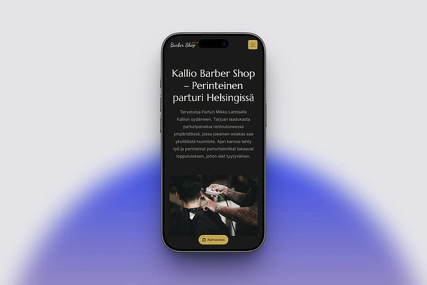 Parturin kotisivut mobiililaitteella