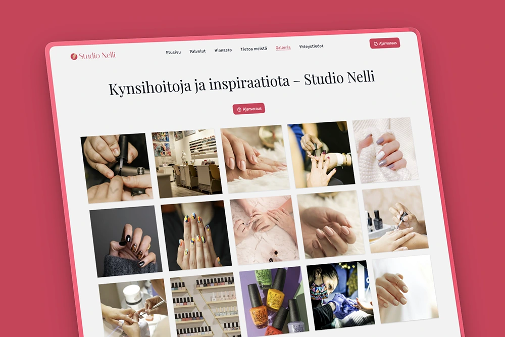 Kynsitaide-portfolio ja galleria kynsistudion kotisivuilla