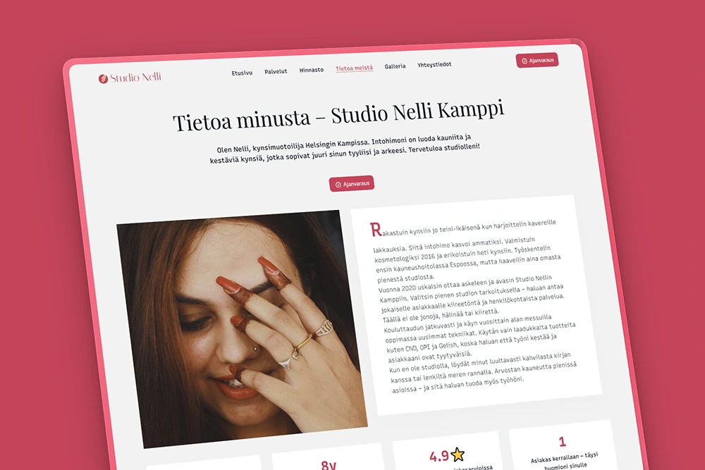 Kynsistudion esittely kotisivuilla